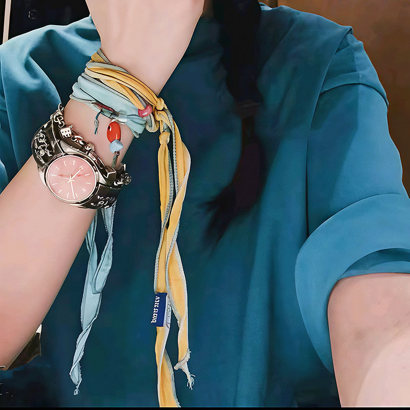 小红书爆款重工手绳彩色棉麻布艺吊坠手链撞色民族风缠绕多用途链,饰品/流行首饰/时尚饰品新,手链,淘宝优惠券,粉丝福利购,淘宝优惠卷