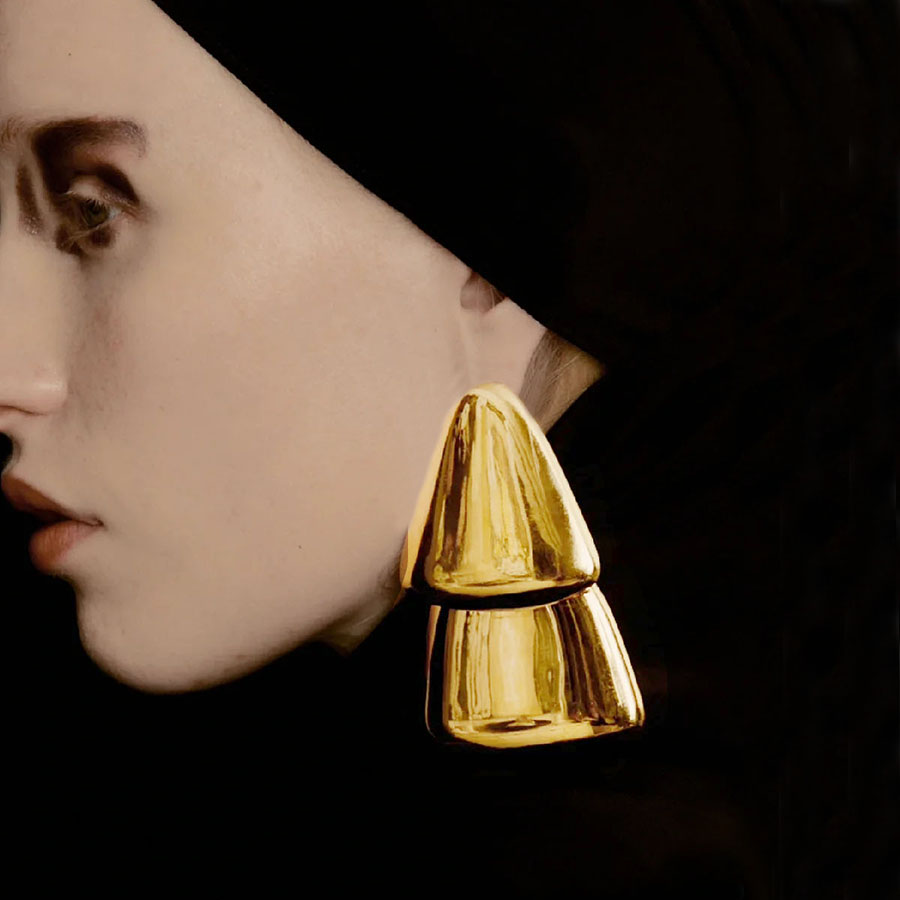 夸张三角形耳环时髦几何银针耳钉