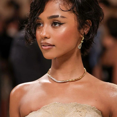 金色不规则熔岩闪钻项圈项链颈圈