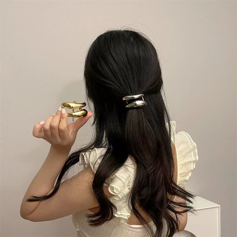 日系后脑勺扎头发低马尾扣发簪女图片