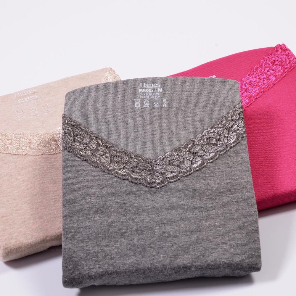 hanes恒适长袖修身蕾丝保暖内衣