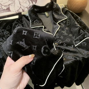 礼盒装金丝绒情侣睡衣男秋冬季加绒加厚高级感珊瑚绒家居服套装