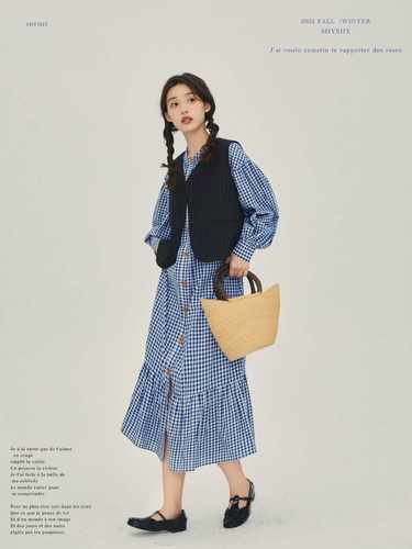 清新格子连衣裙衬衫连衣裙