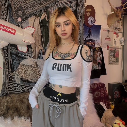 Футболка с длинными рукавами Kliou для женской коротки