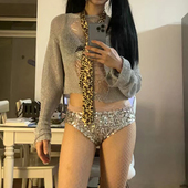 热裤 女夜店蹦迪显瘦个性 潮 欧美ins性感嘻哈亮片低腰三角裤 KLIOU