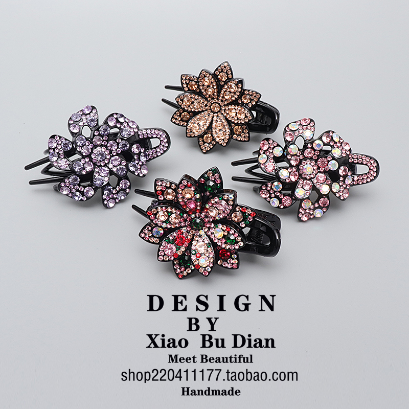 夹子头饰发夹女士韩国后脑勺优雅盘发大号头发抓夹发卡三齿鸭嘴夹