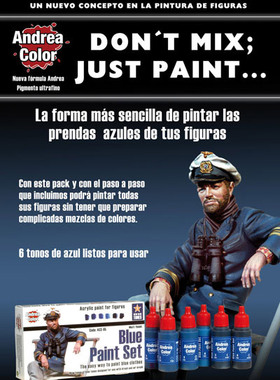 现货 Andrea ACS05 Blue 蓝色免调色套装漆 轻松画光影