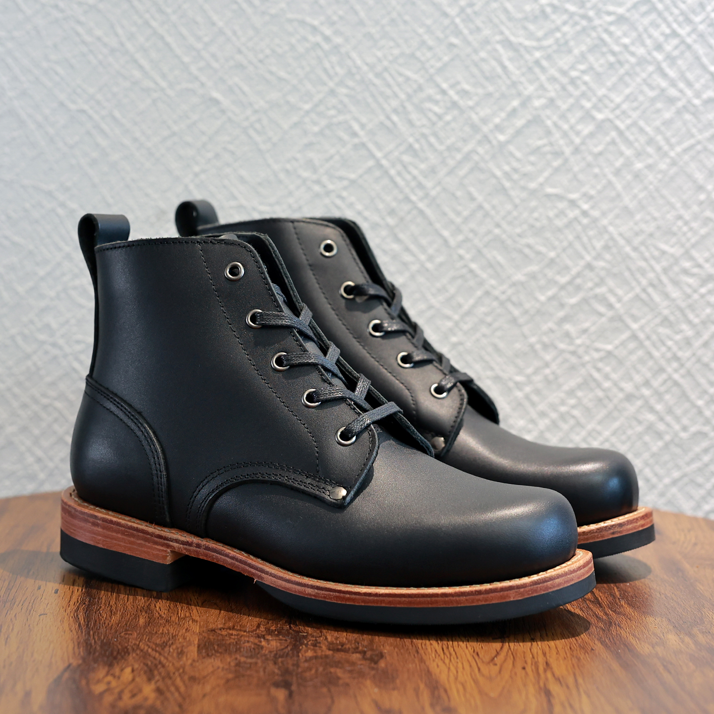 3516厂皮底87舰艇靴手工固特异真皮高帮系带休闲皮鞋马丁靴男短靴