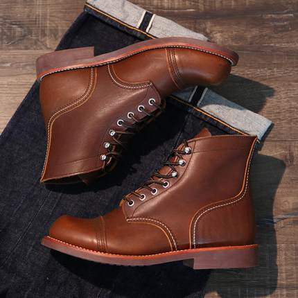 8111工装靴真皮固特异高帮美式机车靴Red红翼伞兵Wing马丁靴男靴