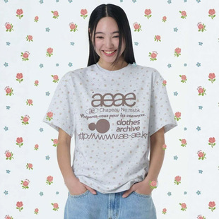 韩国潮牌aeae碎花短袖T恤女夏季纯棉百搭宽松上衣