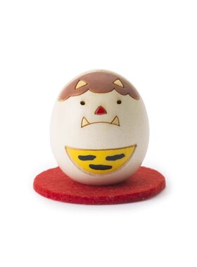 「京都和风」日本制中川政七商店卯三郎手工木雕玩偶迷你摆件鬼豆