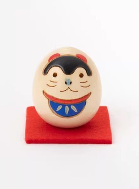 「京都和风」日本中川政七商店卯三郎手工木雕玩偶迷你摆件犬张子