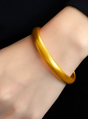 古法传承18K黄金色手镯女款