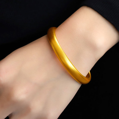 古法传承18K黄金色手镯女款