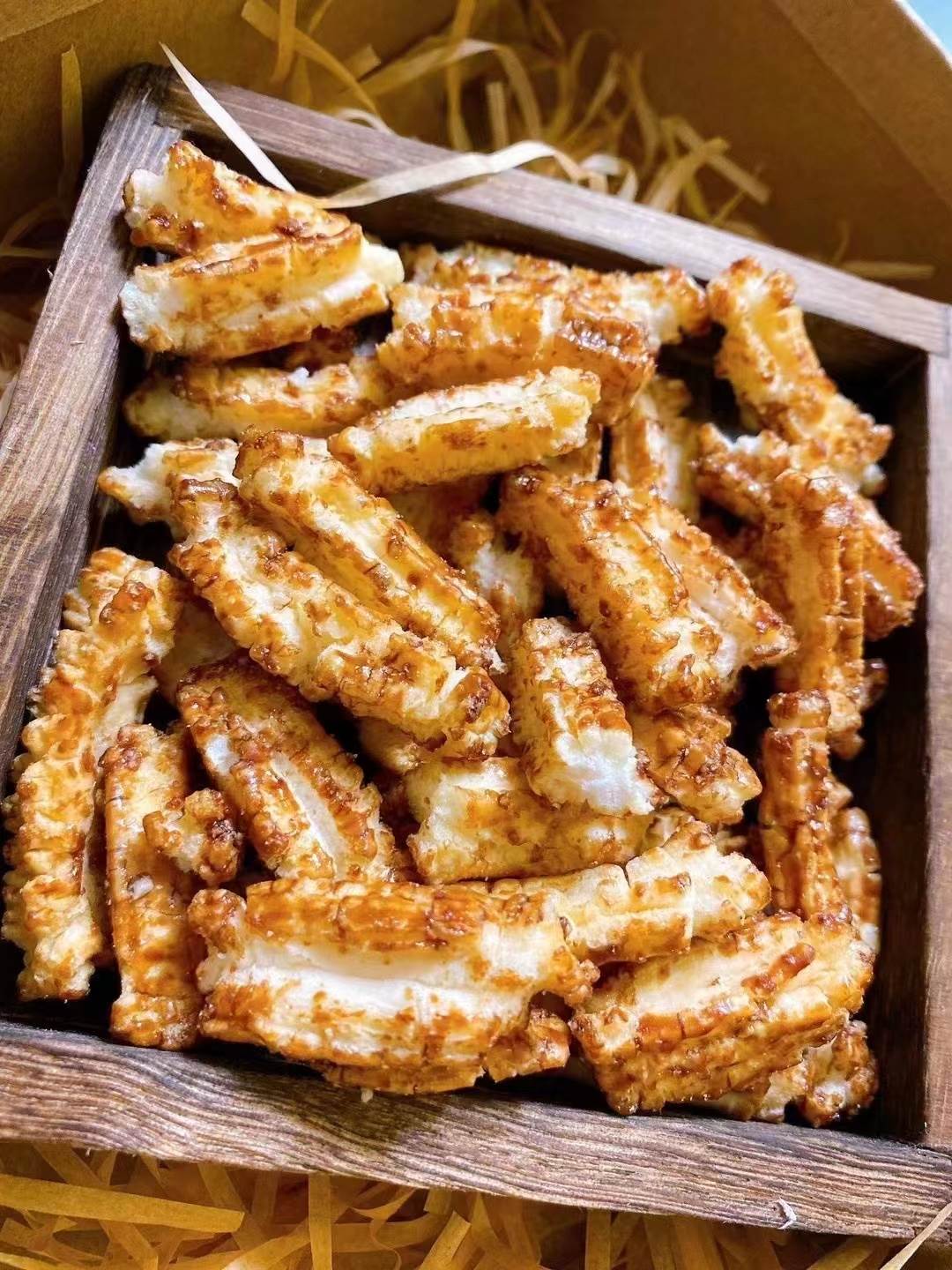 新款 两个女儿脏脏年糕条红糖味开花年糕条香酥脆罐装宁波特产办