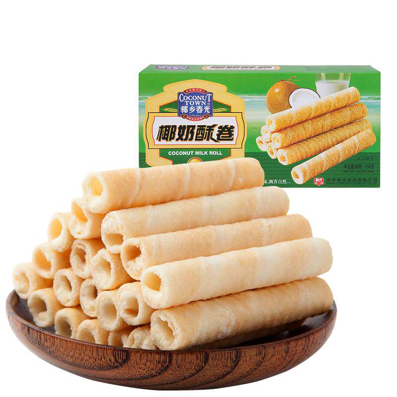 新款 海南特产   套餐218g*2 椰子脆片60 椰奶酥卷158 零食包邮