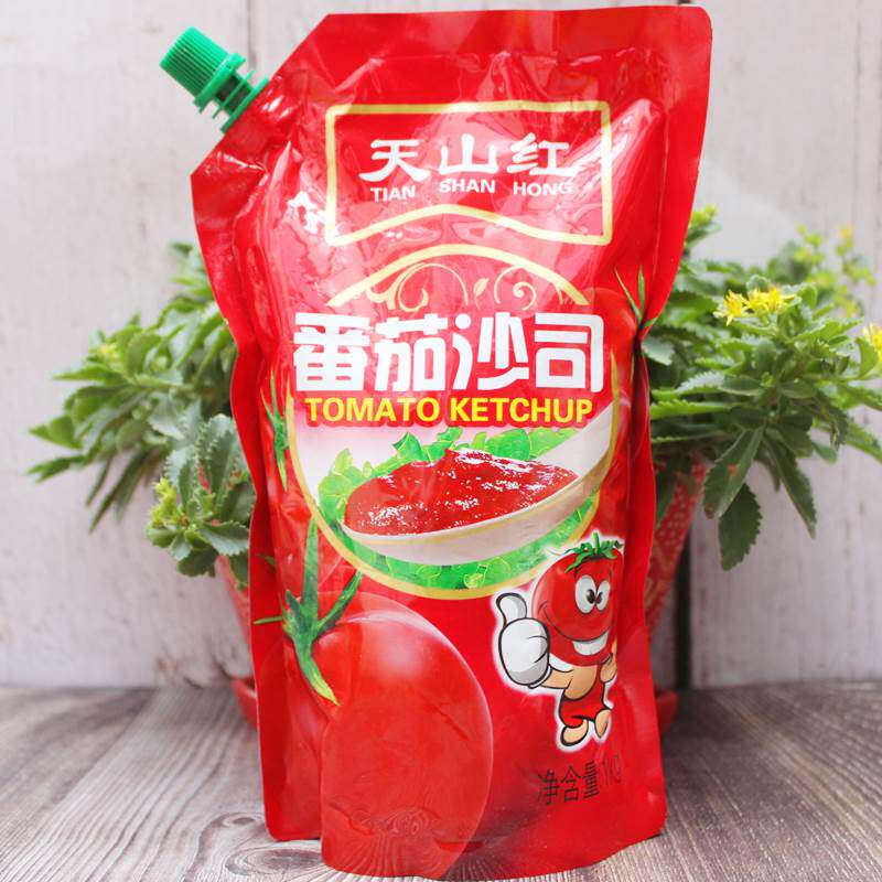 新款 3袋包邮 天山红番茄沙司酱1kg手抓饼汉堡沙司面包蘸食 带嘴