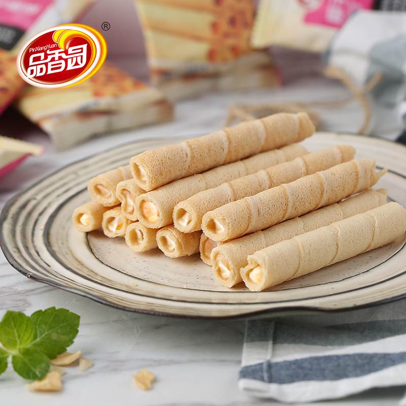 新款 包邮品香园椰子蛋卷168gX3盒海南特产椰浆鸡蛋卷饼干休闲零