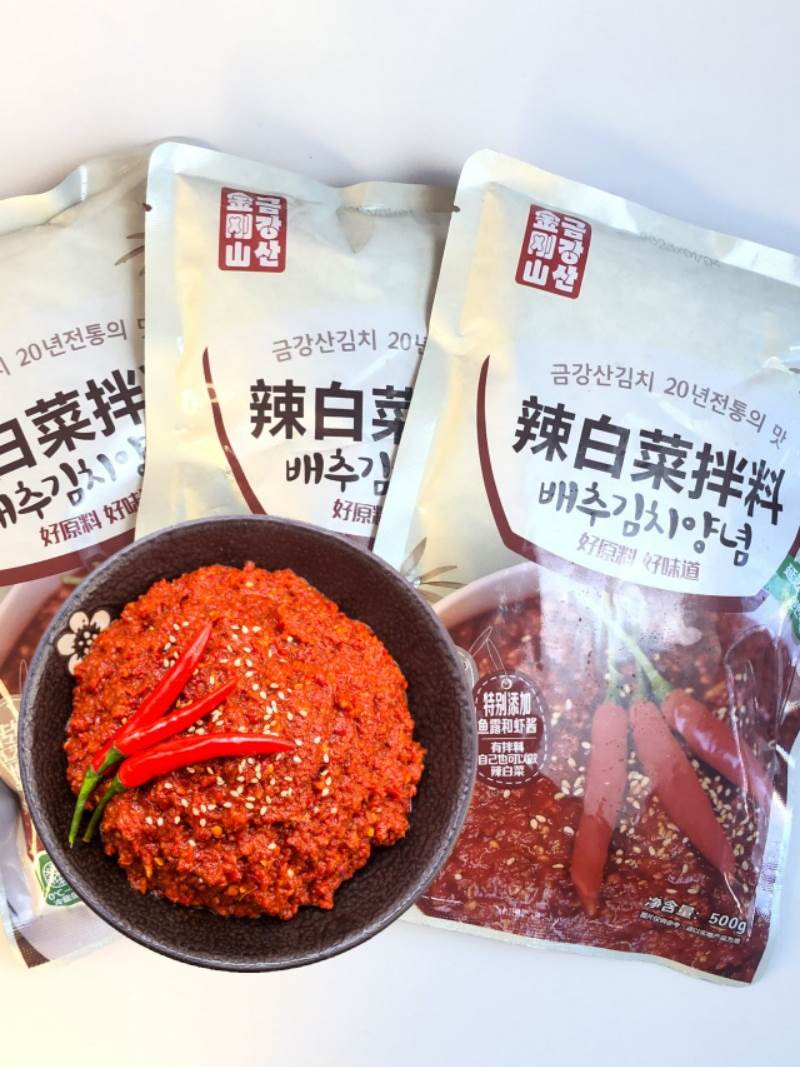 金刚山辣白菜拌料桔梗干咸菜泡菜腌制常用料500g正宗延边特产辣酱图片