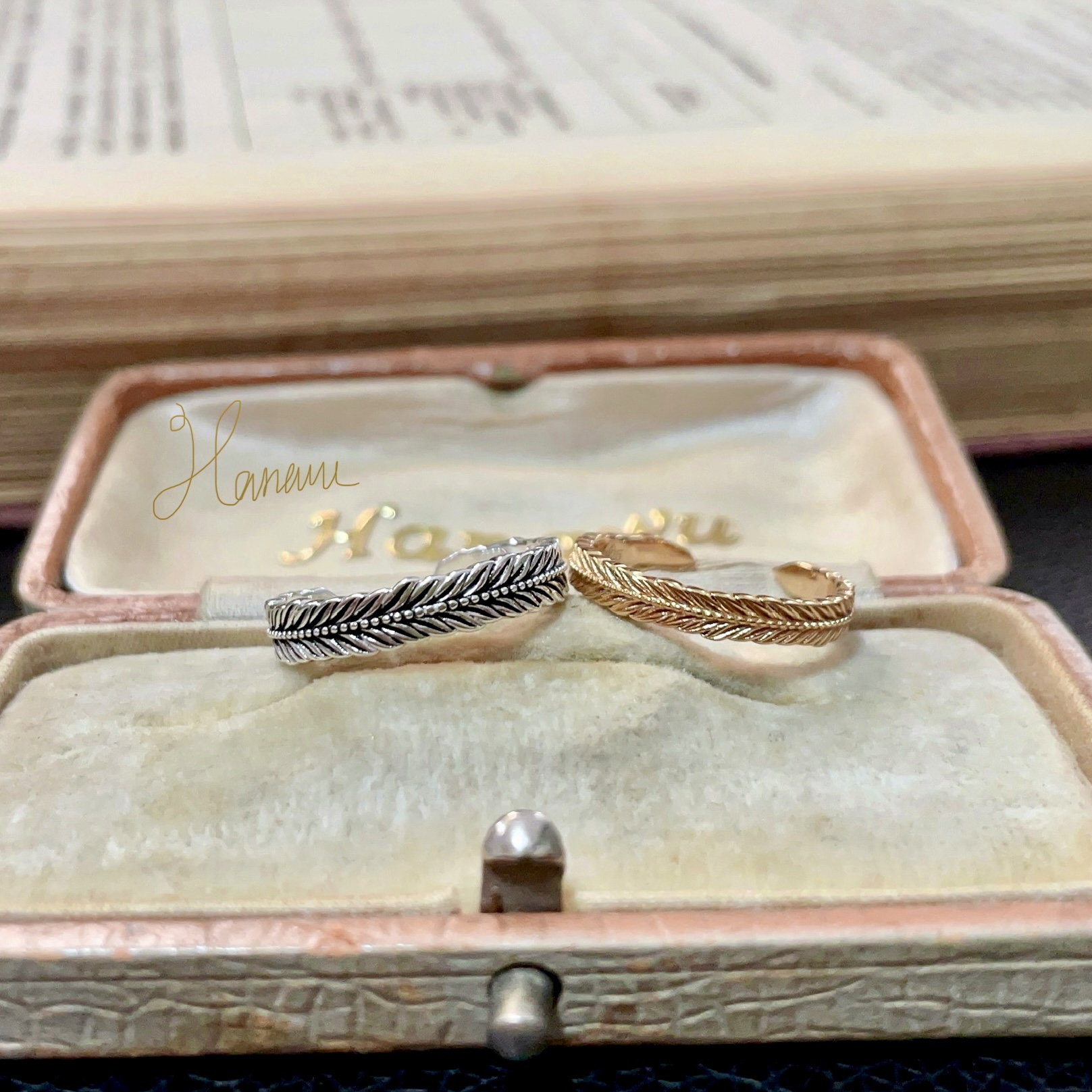 agete新年飞跃羽毛情侣开口戒指