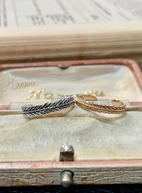 agete新年飞跃羽毛情侣开口戒指