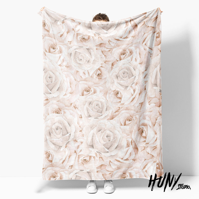 优雅宁静田园花园白色月季花玫瑰花午休毯沙发毯空调毯子盖毯毛毯,床上用品,休闲毯/毛毯/绒毯,淘宝优惠券,粉丝福利购,淘宝优惠卷