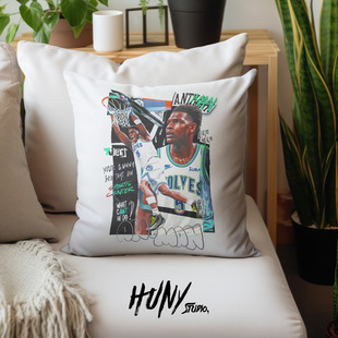 爱德华兹Edwards周边抱枕篮球森林狼队靠枕客厅沙发靠垫枕抱枕套