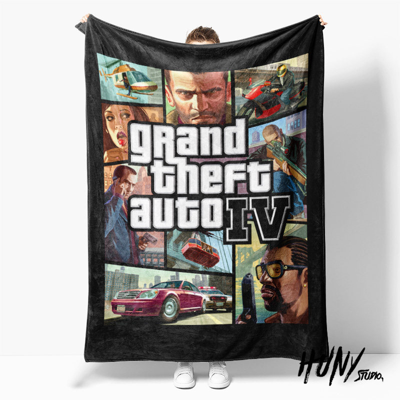 GTA5IV给她爱5侠盗游戏周边礼物午休毯沙发毯空调毯子盖毯毛毯