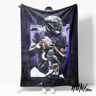 NFL四分卫拉马尔杰克逊橄榄球球星周边午休毯沙发毯空调被毛毯