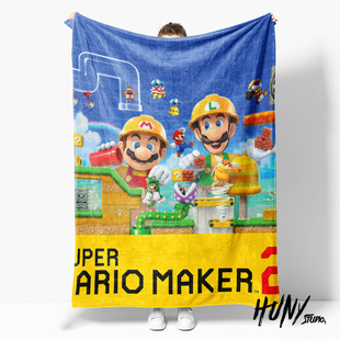 超级马里奥兄弟碧姬公主耀西游戏午休毯沙发毯空调毯子盖毯毛毯