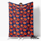 小众高级感高饱和撞色插画花卉花朵午休毯沙发毯空调毯子盖毯毛毯