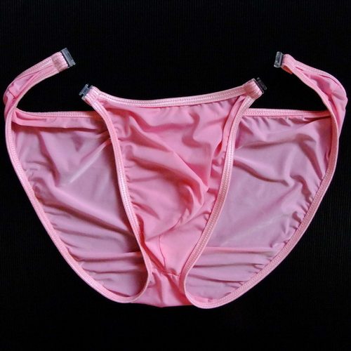 男士性感三角裤可解扣冰丝透明