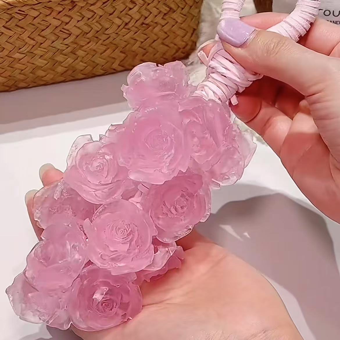 水晶玫瑰香皂手工diy材料包葡萄模具治愈系卫生间洗手台装饰摆件