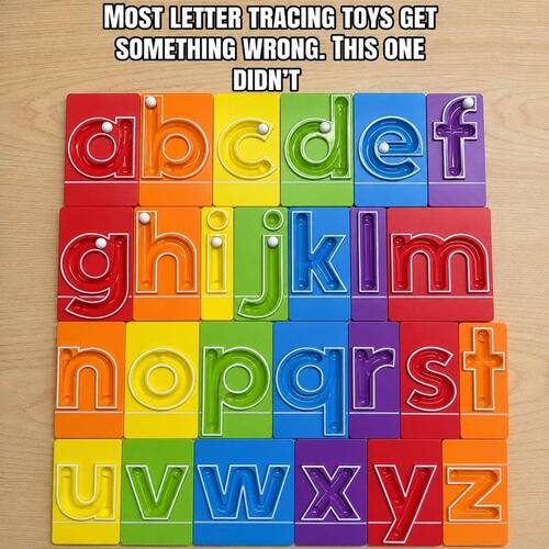 大小写字母弹珠追踪器滚动描写辅助教具 Marble Tracers 认知玩具