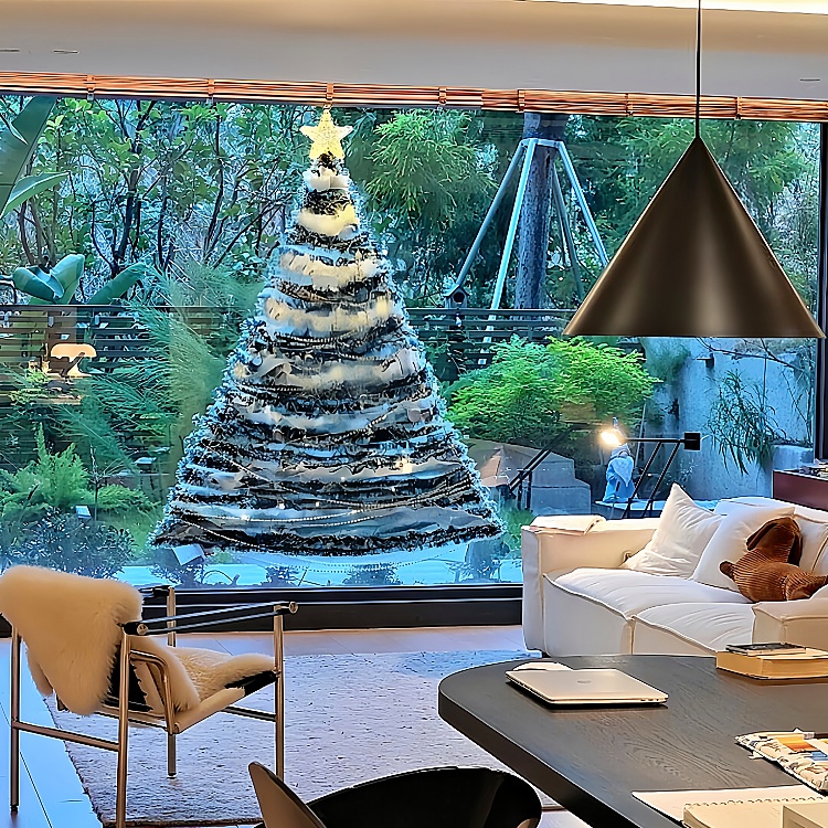 玻璃上的圣诞树毛条装扮圣诞节装饰diy材料包客厅氛围感场景布置