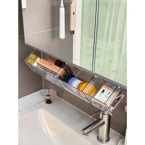 【浴室好物】镜柜下抽屉式收纳盒卫生间化妆品整理透明壁挂置物架