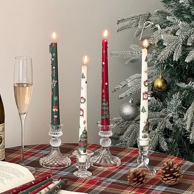 圣诞蜡烛法式高颜值桌面香薰蜡烛圣诞节餐桌氛围布置道具装饰摆件
