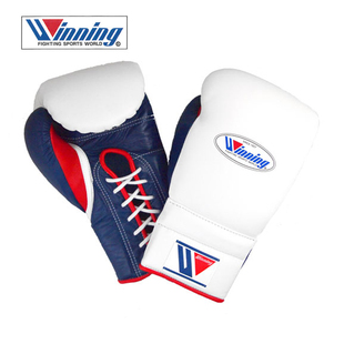 WINNING拳击比赛手套拳套 日本手工制作定制款白蓝红