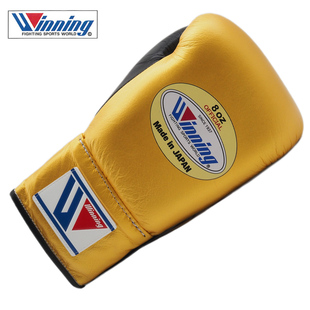 WINNING拳击手套 比赛手套 日本手工制作可定制 金黑色