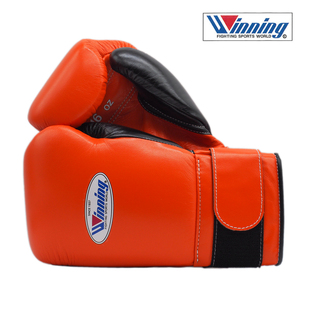 WINNING BOXING高端职业专业拳击格斗比赛训练拳套手套定制款橘黑