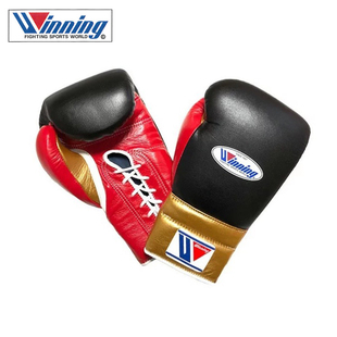 WINNING BOXING职业专业拳击格斗比赛训练拳套手套定制色黑金红