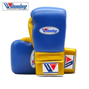 WINNING日本进口专业拳击手套 比赛手套 日本手工制作定制款蓝金