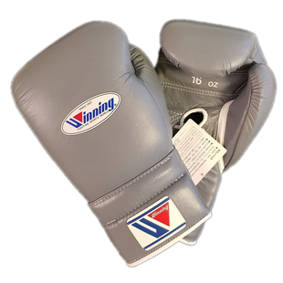 WINNING日本进口专业拳击手套 比赛手套 日本手工制作梅威瑟灰色