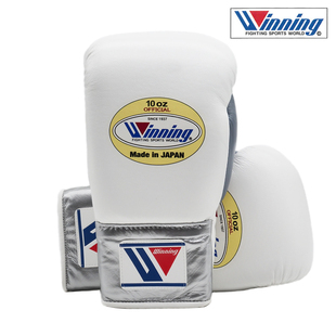 WINNING日本进口专业拳击手套 比赛手套日本手工制作白银拇指蓝红