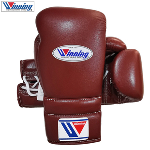 WINNING BOXING职业专业拳击泰拳比赛训练拳套定制款咖啡红棕色