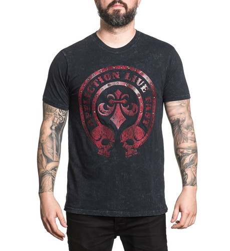Affliction Crimson Tee 朋克骷髅做旧T恤 美国代购