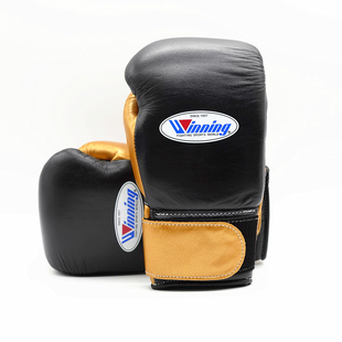 WINNING BOXING职业专业拳击格斗泰拳比赛训练拳套手套定制款黑金