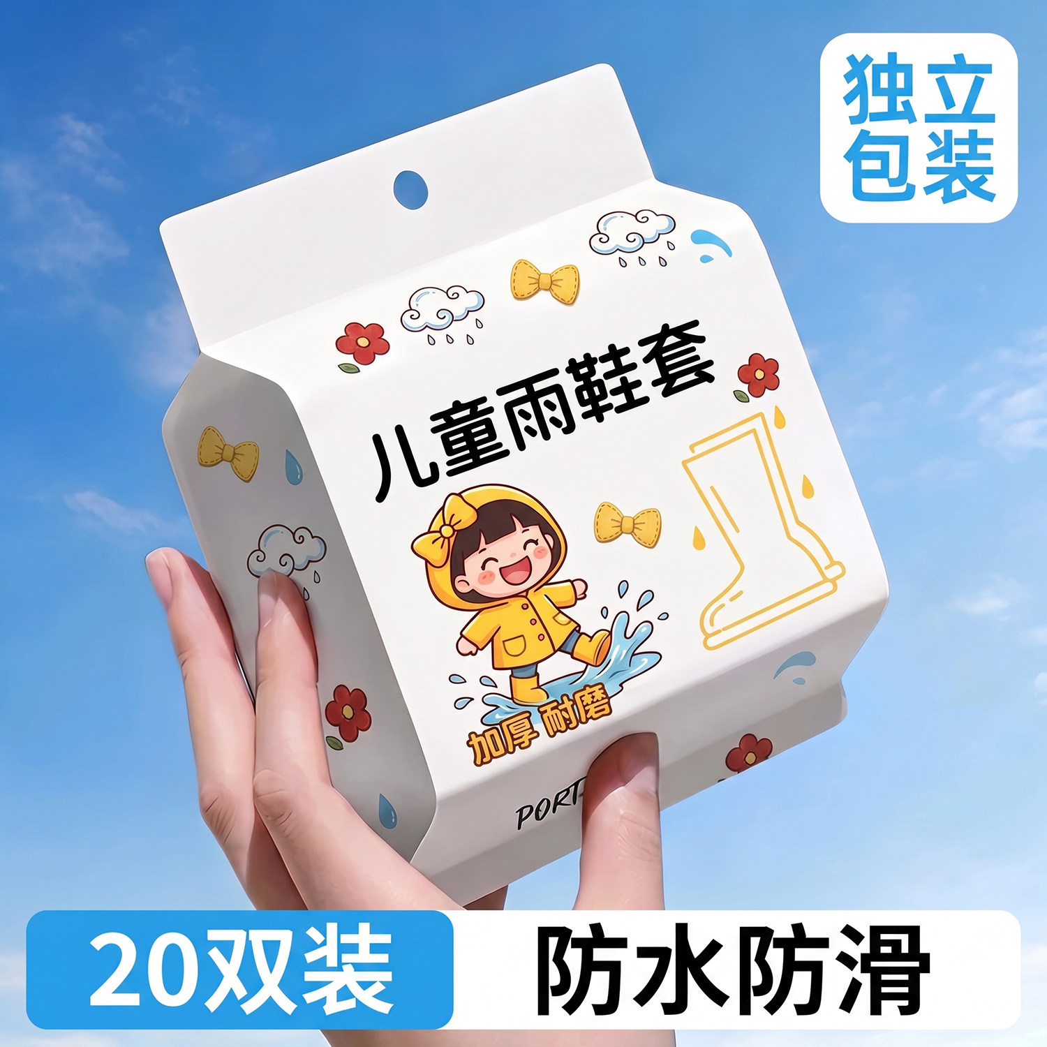 一次性雨鞋套儿童加厚耐磨防水防滑成人户外旅行上学雨衣雨靴脚套图片