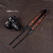 cam 绣花民族风相机背带斜挂肩带适用富士XM5索尼A7M4尼康z50