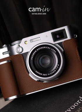 cam-in 富士x100vi保护套swift手工牛皮套银色底座壳x100六代配件